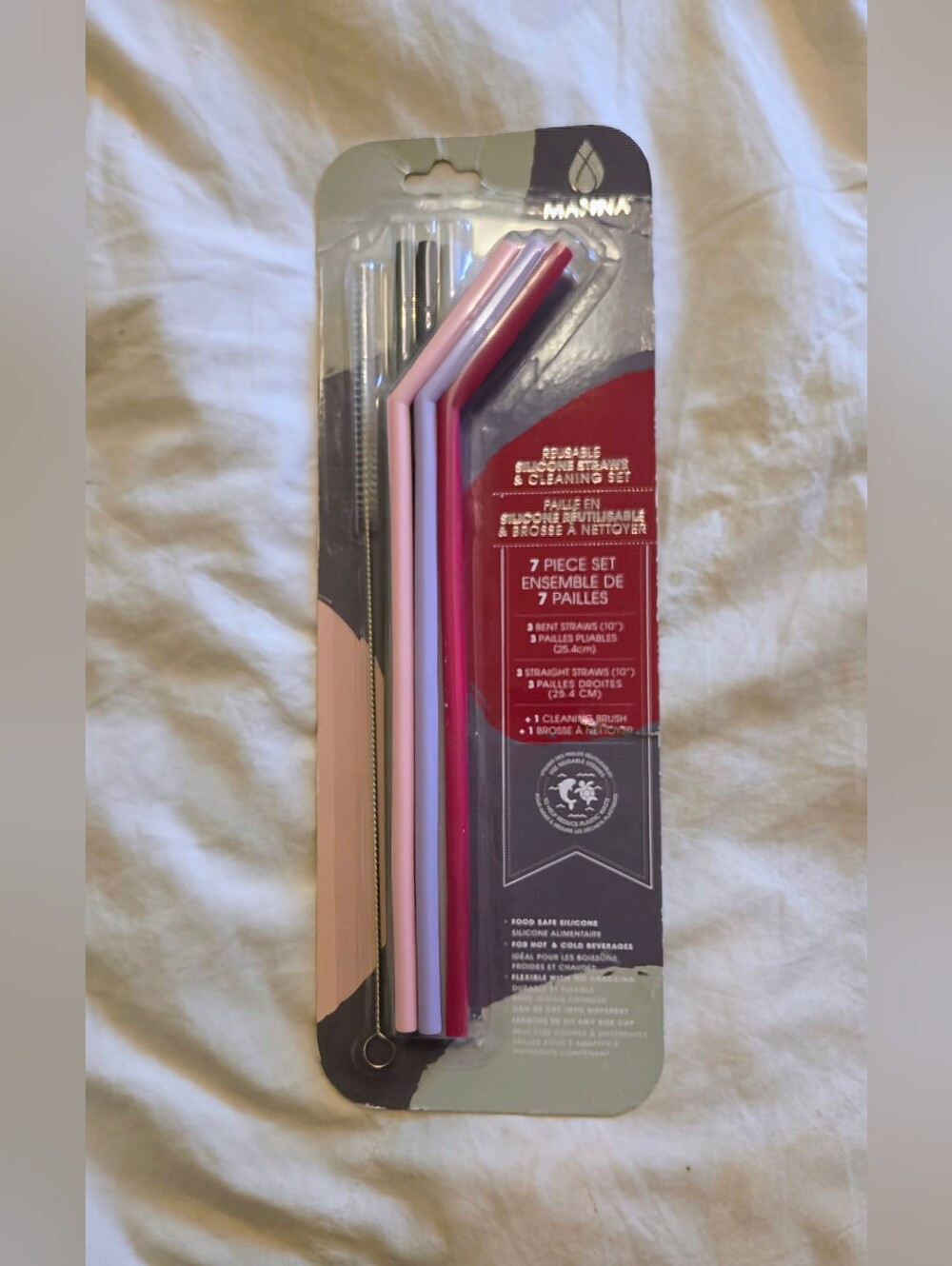 🥳*FREE WITH ANY PURCHASE! 🌟: Resuable Silicone Straw Set; Manna; BRAND NEW!
